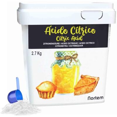 Nortembio Acide Citrique Anhydre en Poudre 2,7 kg Pur – Additif Alimentaire E330 Qualité Gourmet pour Pâtisserie, Conserves, Boissons et Préparations Maison + eBook GRATUIT Nortembio Acide Citrique Anhydre en Poudre 2,7 kg Pur – Additif Alimentaire E330 Qualité Gourmet pour Pâtisserie, Conserves, Boissons et Préparations Maison + eBook GRATUIT