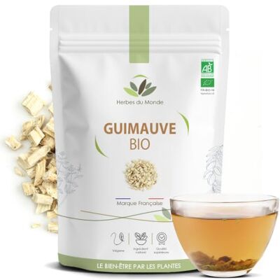 Herbes du Monde Tisane de Guimauve Bio Racine Coupée Infusion Détox, Digestive & Adoucissante Soulage la Toux 70g Certifiée AB Herbes du Monde Tisane de Guimauve Bio Racine Coupée Infusion Détox, Digestive & Adoucissante Soulage la Toux 70g Certifiée AB
