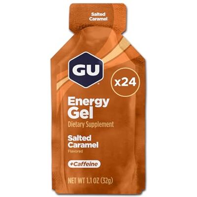 GU ENERGY GEL Caramel Salé Boîte de 24 gels Gel énergétique Sodium BCAA Idéal pendant l'effort 100Kcal GU ENERGY GEL Caramel Salé Boîte de 24 gels Gel énergétique Sodium BCAA Idéal pendant l'effort 100Kcal