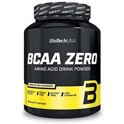 BioTechUSA BCAA Zero Acides aminés essentiels en poudre 6g BCAA avec L-Leucine instantanée Vegan Sans sucre, sans lactose, sans gluten, 700 g, Thé glacé à la pêche BioTechUSA BCAA Zero Acides aminés essentiels en poudre 6g BCAA avec L-Leucine instantanée Vegan Sans sucre, sans lactose, sans gluten, 700 g, Thé glacé à la pêche
