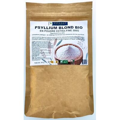 ESTENAT Psyllium Blond Bio Husk en poudre extra-fine 300G Téguments Purs 99% Utilisation pratique : se mélange facilement aux boissons et à la nourriture Haute Teneur en Fibres ESTENAT Psyllium Blond Bio Husk en poudre extra-fine 300G Téguments Purs 99% Utilisation pratique : se mélange facilement aux boissons et à la nourriture Haute Teneur en Fibres