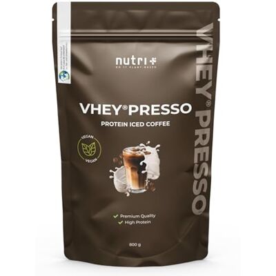 Nutri + Protein Iced Coffee Pumpkin Spice Latte Vheypresso Café protéiné avec Caféine 800 g Poudre sans Lactose + Gluten idéal pour la Construction musculaire Nutri + Protein Iced Coffee Pumpkin Spice Latte Vheypresso Café protéiné avec Caféine 800 g Poudre sans Lactose + Gluten idéal pour la Construction musculaire