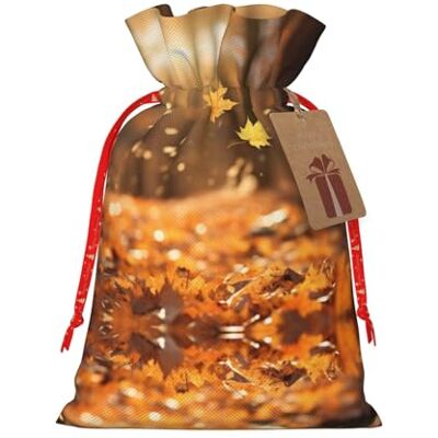 LimPac Sacs cadeaux de Noël avec cordon de serrage Motif arbres d'automne En toile de jute Pour fête de Noël, bonbons, friandises LimPac Sacs cadeaux de Noël avec cordon de serrage Motif arbres d'automne En toile de jute Pour fête de Noël, bonbons, friandises