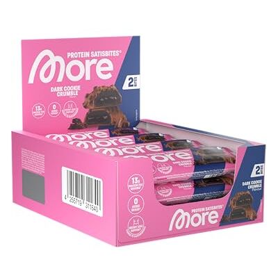 MORE NUTRITION MORE Protein Satisbits Lot de 12 boîtes de barres protéinées 12 x 2 x 25 g Dark Cookie Crumble jusqu'à 16 g de protéines par portion, sans sucre ajouté, fabriquées en Allemagne MORE NUTRITION MORE Protein Satisbits Lot de 12 boîtes de barres protéinées 12 x 2 x 25 g Dark Cookie Crumble jusqu'à 16 g de protéines par portion, sans sucre ajouté, fabriquées en Allemagne
