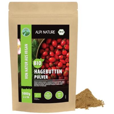 Alpi Nature Rose Musquée en Poudre BIO 1kg, Poudre de Cynorrhodon bio pour les Smoothies et la Pâtisserie Alpi Nature Rose Musquée en Poudre BIO 1kg, Poudre de Cynorrhodon bio pour les Smoothies et la Pâtisserie