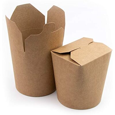 Extiff Lot de 50 boîtes marrons en carton 480ml Récipient alimentaire jetable pour nourriture à emporter Pasta Box pour nouilles/pâtes/plats cuisinés Etanche 100% recyclable Extiff Lot de 50 boîtes marrons en carton 480ml Récipient alimentaire jetable pour nourriture à emporter Pasta Box pour nouilles/pâtes/plats cuisinés Etanche 100% recyclable