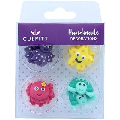 Culpitt Under The Sea Sugar Pipings Lot de 12 décorations pour gâteaux Culpitt Under The Sea Sugar Pipings Lot de 12 décorations pour gâteaux