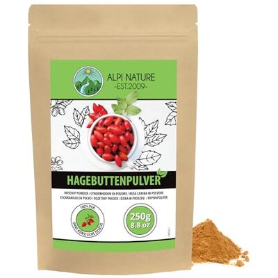 Alpi Nature Rose Musquée en Poudre 250g, Poudre de Cynorrhodon pour les Smoothies et la Pâtisserie Alpi Nature Rose Musquée en Poudre 250g, Poudre de Cynorrhodon pour les Smoothies et la Pâtisserie