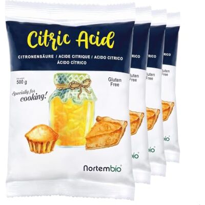 Nortembio Acide Citrique Anhydre en Poudre 4 x 500 g Pur – Additif Alimentaire E330 Qualité Gourmet pour Pâtisserie, Conserves, Boissons et Préparations Maison + eBook GRATUIT Nortembio Acide Citrique Anhydre en Poudre 4 x 500 g Pur – Additif Alimentaire E330 Qualité Gourmet pour Pâtisserie, Conserves, Boissons et Préparations Maison + eBook GRATUIT