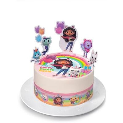 KARDASIS Gabby's Chat Disque Sucre Comestible 20cm Déco Gâteau 5 Figurines Disque sucre comestible Gabby's Chat 20cm avec 4 bandes 28x4cm et 5 figurines papier pour décoration gâteau anniversaire KARDASIS Gabby's Chat Disque Sucre Comestible 20cm Déco Gâteau 5 Figurines Disque sucre comestible Gabby's Chat 20cm avec 4 bandes 28x4cm et 5 figurines papier pour décoration gâteau anniversaire