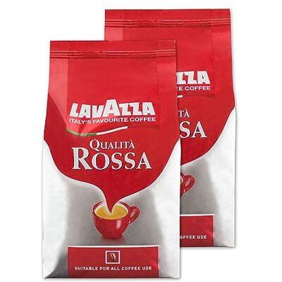 Lavazza Café Qualita Rossa, lot de 2, 2 x 1000 g Lavazza Café Qualita Rossa, lot de 2, 2 x 1000 g