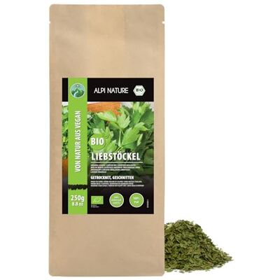 Alpi Nature Livèche Sèche BIO 250g, Feuilles de Livèche Séchées et Coupées pour la Cuisine Alpi Nature Livèche Sèche BIO 250g, Feuilles de Livèche Séchées et Coupées pour la Cuisine