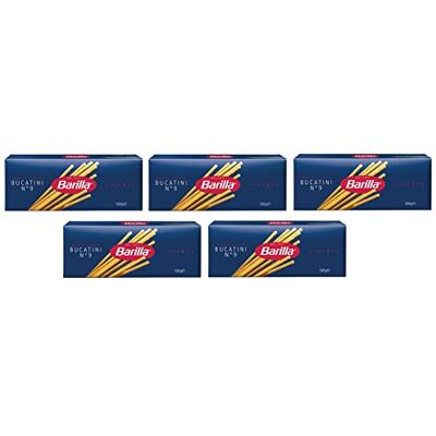 Barilla Pasta Bucatini N°9 Lot de 5 pâtes italiennes 500 g Barilla Pasta Bucatini N°9 Lot de 5 pâtes italiennes 500 g