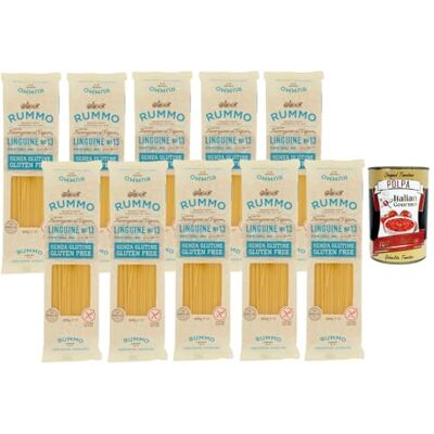 Italian Gourmet E.R. Italian Gourmet Bundle Lot de 10 linguines sans gluten N.13 de 400 g + pulpe italienne Gourmet gratuite – Pâtes italiennes sans gluten à base de riz et de maïs pour sauce tomate, pesto et cuisine Italian Gourmet E.R. Italian Gourmet Bundle Lot de 10 linguines sans gluten N.13 de 400 g + pulpe italienne Gourmet gratuite – Pâtes italiennes sans gluten à base de riz et de maïs pour sauce tomate, pesto et cuisine