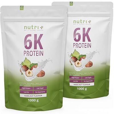 Nutri + Shake protéiné 2 kg – Qualité supérieure – Hautement dosé – Poudre protéinée 2000 g de noisette – Poudre de protéines idéale également pour la pâtisserie et l'affinage Nutri + Shake protéiné 2 kg – Qualité supérieure – Hautement dosé – Poudre protéinée 2000 g de noisette – Poudre de protéines idéale également pour la pâtisserie et l'affinage