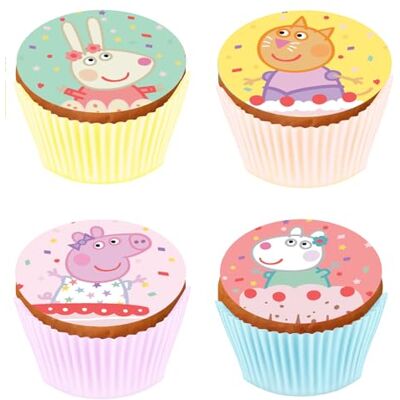 KARDASIS Peppa Pig Cupcake Topper Muffin Décoration Topper comestible pour gâteaux Et Cupcake Décoration de gâteau pour l'anniversaire thème Peppa Pig 5,3cm + 12 pièces KARDASIS Peppa Pig Cupcake Topper Muffin Décoration Topper comestible pour gâteaux Et Cupcake Décoration de gâteau pour l'anniversaire thème Peppa Pig 5,3cm + 12 pièces