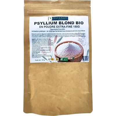 ESTENAT Psyllium Blond Bio Husk 150g Poudre Extra-Fine Haute Solubilité Téguments Purs 99% Confort Digestif & Transit Riche en Fibres Naturelles Se mélange facilement Sans OGM ni Additifs ESTÉNAT ESTENAT Psyllium Blond Bio Husk 150g Poudre Extra-Fine Haute Solubilité Téguments Purs 99% Confort Digestif & Transit Riche en Fibres Naturelles Se mélange facilement Sans OGM ni Additifs ESTÉNAT