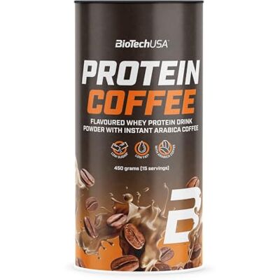 BioTechUSA Protein Coffee Poudre Boisson Protéinée Whey au Café Arabica Instantané 62 mg de Caféine par Dose Riche en Protéines, Faible en Sucre et Gras, 450 g, Café BioTechUSA Protein Coffee Poudre Boisson Protéinée Whey au Café Arabica Instantané 62 mg de Caféine par Dose Riche en Protéines, Faible en Sucre et Gras, 450 g, Café
