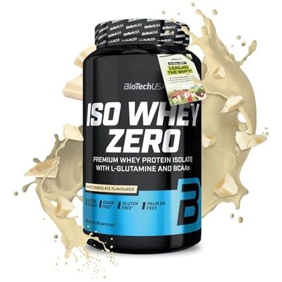 BioTechUSA Iso Whey Zero Premium Whey Protein Isolate Grass-Fed Enzyme-Free Sugar- and Gluten-free, 908 g, Chocolat Blanc BioTechUSA Iso Whey Zero Premium Whey Protein Isolate Grass-Fed Enzyme-Free Sugar- and Gluten-free, 908 g, Chocolat Blanc