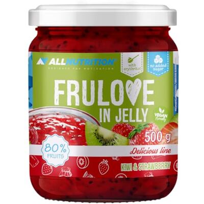 ALLNUTRITION Frulove In Jelly Kiwi & Strawberry 80% de Fruits Confiture Gelée Sans Sucre Sans Gluten Collation Saine Friandises Hypocaloriques Végan 500 g ALLNUTRITION Frulove In Jelly Kiwi & Strawberry 80% de Fruits Confiture Gelée Sans Sucre Sans Gluten Collation Saine Friandises Hypocaloriques Végan 500 g
