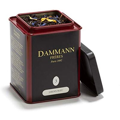 Passerini Pasticceria dal 1919 Dammann Jardin Bleu Thé Noir à la rhubarbe et aux Fraise, boîte 100g Dammann Frères Passerini Pasticceria dal 1919 Dammann Jardin Bleu Thé Noir à la rhubarbe et aux Fraise, boîte 100g Dammann Frères