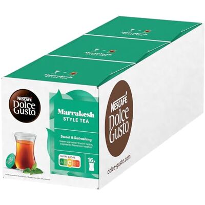 Nescafé Dolce Gusto NESCAFE DOLCE GUSTO Marrakesh Tea Capsules de thé 3 boîtes de 16 capsules Nescafé Dolce Gusto NESCAFE DOLCE GUSTO Marrakesh Tea Capsules de thé 3 boîtes de 16 capsules