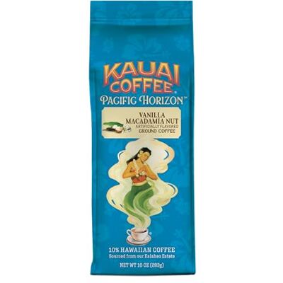 Kauai Coffee Kauai Café Vanille Macadamia Noix de Macadamia Café moulu de qualité supérieure Sac de 283 g Kauai Coffee Kauai Café Vanille Macadamia Noix de Macadamia Café moulu de qualité supérieure Sac de 283 g