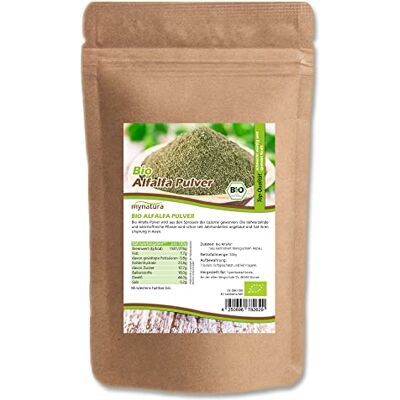 mynatura Poudre d'alfalfa bio I Poudre végétale I Smoothie I Shake protéiné I Vegan I Produit naturel I Thé I Luzerne I En sachet (500 g) mynatura Poudre d'alfalfa bio I Poudre végétale I Smoothie I Shake protéiné I Vegan I Produit naturel I Thé I Luzerne I En sachet (500 g)