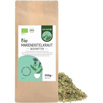 Alpi Nature Thé de Chardon-Marie BIO 250g, Herbe de Chardon Marie Coupée et Séchée pour Tisane Alpi Nature Thé de Chardon-Marie BIO 250g, Herbe de Chardon Marie Coupée et Séchée pour Tisane