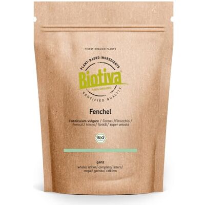Biotiva Fenouil doux entièrement bio 1000 g Foeniculum vulgare Graines de fenouil Contrôle des substances nocives Sachet fraîcheur refermable Biotiva Fenouil doux entièrement bio 1000 g Foeniculum vulgare Graines de fenouil Contrôle des substances nocives Sachet fraîcheur refermable