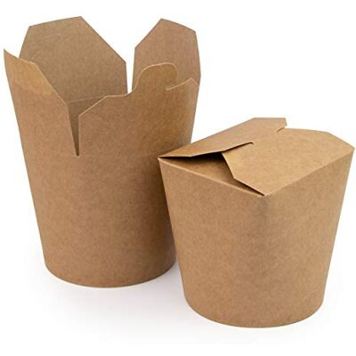 Miamex Extiff Lot de 50 boîtes marrons en carton 780ml Récipient alimentaire jetable pour nourriture à emporter Pasta Box pour nouilles/pâtes/plats cuisinés Etanche 100% recyclable Miamex Extiff Lot de 50 boîtes marrons en carton 780ml Récipient alimentaire jetable pour nourriture à emporter Pasta Box pour nouilles/pâtes/plats cuisinés Etanche 100% recyclable
