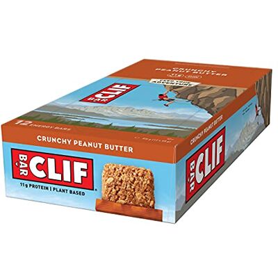CLIF Bar Crunchy Peanut Butter Barre Énergétique Végétale, 12 x 68 g avec 11 g de Protéines, Pour la Course à Pied, l'Entraînement au Marathon, le Cyclisme et les Sports d'Endurance CLIF Bar Crunchy Peanut Butter Barre Énergétique Végétale, 12 x 68 g avec 11 g de Protéines, Pour la Course à Pied, l'Entraînement au Marathon, le Cyclisme et les Sports d'Endurance