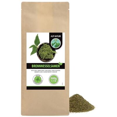 Alpi Nature Ortie Graine 500g, Gousses de Graines d'Ortie Séchées et Frottées pour Thé Alpi Nature Ortie Graine 500g, Gousses de Graines d'Ortie Séchées et Frottées pour Thé