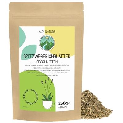 Alpi Nature Plantain Lancéolé Thé 250g, Plantain Lancéolé Séché et Coupé, Thé en Vrac Alpi Nature Plantain Lancéolé Thé 250g, Plantain Lancéolé Séché et Coupé, Thé en Vrac