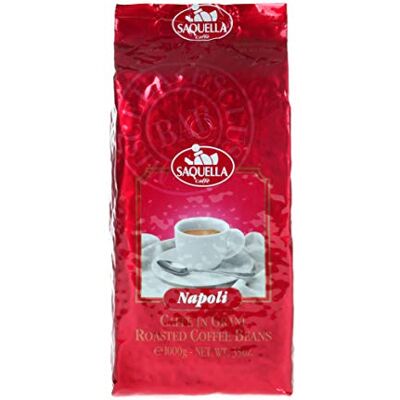 Saquella Espresso Napoli Bar aromatique, Chocolat Fort et léger Note 1 kg de Haricots Entiers Saquella Espresso Napoli Bar aromatique, Chocolat Fort et léger Note 1 kg de Haricots Entiers