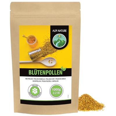 Alpi Nature Pollen d'Abeille 1kg, Pollen de Fleur Naturel pour Smoothie, Céréales, Muesli Alpi Nature Pollen d'Abeille 1kg, Pollen de Fleur Naturel pour Smoothie, Céréales, Muesli