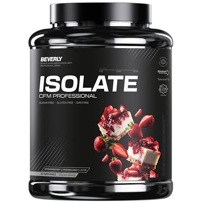 Beverly Isolate CFM Isolat de protéines de lactosérum Lacprodan 2 kg 30 g de protéines par portion 58 portions Tonifie la masse musculaire Saveur (GÂTEAU AU FROMAGE À LA FRAISE) Beverly Isolate CFM Isolat de protéines de lactosérum Lacprodan 2 kg 30 g de protéines par portion 58 portions Tonifie la masse musculaire Saveur (GÂTEAU AU FROMAGE À LA FRAISE)