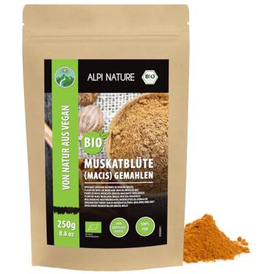 Alpi Nature Macis Moulu BIO 250g, Macis en Poudre, Arille de Noix de Muscade Moulue, Fleur de Muscade Alpi Nature Macis Moulu BIO 250g, Macis en Poudre, Arille de Noix de Muscade Moulue, Fleur de Muscade
