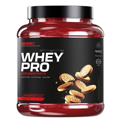 Beverly Whey Pro Concentré de Protéines de Lactosérum (Whey Protein) 1 Kg 28 g de Protéines par portion 29 Portions Tonifie et augmente la masse musculaire (Butter biscuit) Beverly Whey Pro Concentré de Protéines de Lactosérum (Whey Protein) 1 Kg 28 g de Protéines par portion 29 Portions Tonifie et augmente la masse musculaire (Butter biscuit)