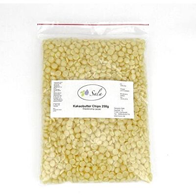 SALA Pastilles de beurre de cacao de qualité alimentaire conv. sachet de 200 g SALA Pastilles de beurre de cacao de qualité alimentaire conv. sachet de 200 g
