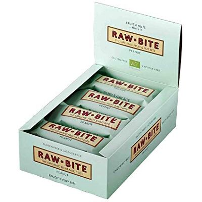 RAWBITE RAW BITE Barre énergétique Arachides BIO & Vegan Boite de 12 RAWBITE RAW BITE Barre énergétique Arachides BIO & Vegan Boite de 12
