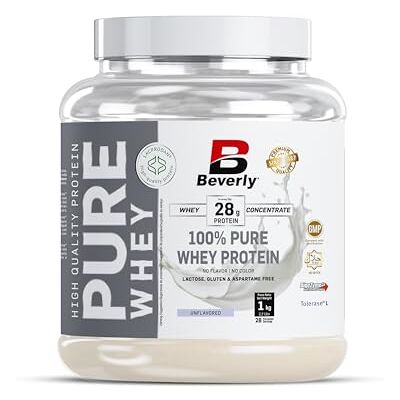 Beverly Pure Whey Concentré de protéines de lactosérum Lacprodan Pur, sans arômes ni colorants 1 kg 28 g de protéines par portion 28 portions Avec Digezyme et Tolerase Beverly Pure Whey Concentré de protéines de lactosérum Lacprodan Pur, sans arômes ni colorants 1 kg 28 g de protéines par portion 28 portions Avec Digezyme et Tolerase