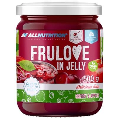 ALLNUTRITION Frulove In Jelly Apple and Cherry 80% de Fruits Confiture Gelée Sans Sucre Sans Gluten Collation Saine Friandises Hypocaloriques Végan 500 g ALLNUTRITION Frulove In Jelly Apple and Cherry 80% de Fruits Confiture Gelée Sans Sucre Sans Gluten Collation Saine Friandises Hypocaloriques Végan 500 g