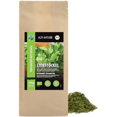 Alpi Nature Livèche Sèche BIO 250g, Feuilles de Livèche Séchées et Coupées pour la Cuisine Alpi Nature Livèche Sèche BIO 250g, Feuilles de Livèche Séchées et Coupées pour la Cuisine