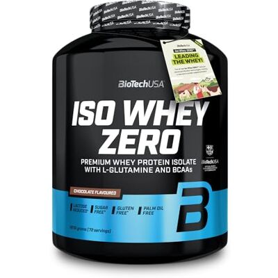 BioTechUSA Iso Whey Zero Premium Whey Protein Isolate Grass-Fed Enzyme-Free Sugar- and Gluten-free, 1816 g, Chocolat BioTechUSA Iso Whey Zero Premium Whey Protein Isolate Grass-Fed Enzyme-Free Sugar- and Gluten-free, 1816 g, Chocolat