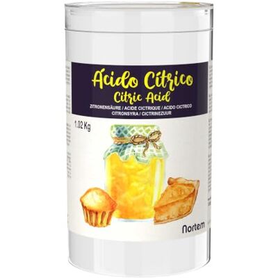 Nortembio Acide Citrique Anhydre en Poudre 1,02 kg Pur – Additif Alimentaire E330 Qualité Gourmet pour Pâtisserie, Conserves, Boissons et Préparations Maison + eBook GRATUIT Nortembio Acide Citrique Anhydre en Poudre 1,02 kg Pur – Additif Alimentaire E330 Qualité Gourmet pour Pâtisserie, Conserves, Boissons et Préparations Maison + eBook GRATUIT