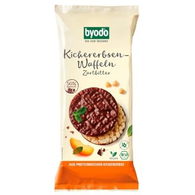 ByoDo Lot de 2 gaufres bio de pois chiches amer doux I Lot de 2 paquets de 65 g I Végétalien, sans gluten et riches en protéines I Snack croustillant avec chocolat noir I Alternative aux gaufres de ByoDo Lot de 2 gaufres bio de pois chiches amer doux I Lot de 2 paquets de 65 g I Végétalien, sans gluten et riches en protéines I Snack croustillant avec chocolat noir I Alternative aux gaufres de