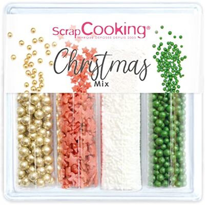 Carambelle SAS ScrapCooking Décors Sucrés « Xmas Mix » 70 g Assortiment 4 Variétés : Perles Dorées, Billes Vertes, Étoiles Rouges, Vermicelles Blancs Décorations Bûche, Gâteau, Cupcakes, Déco Table Noël 7520 Carambelle SAS ScrapCooking Décors Sucrés « Xmas Mix » 70 g Assortiment 4 Variétés : Perles Dorées, Billes Vertes, Étoiles Rouges, Vermicelles Blancs Décorations Bûche, Gâteau, Cupcakes, Déco Table Noël 7520