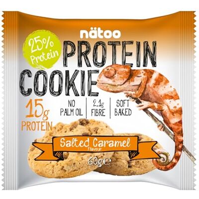 NÄTOO NATOO Protein Cookie 14 biscuits de 60 g Sans huile de palme Seulement 243 calories Source de fibres(Salted Caramel) NÄTOO NATOO Protein Cookie 14 biscuits de 60 g Sans huile de palme Seulement 243 calories Source de fibres(Salted Caramel)