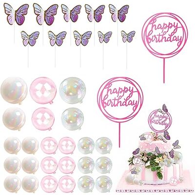 TAFACE 36PCS Décorations De Gâteau Colorées, Décorations De Cupcake, Décorations De Gâteau Boule, Décorations De Gâteau D'anniversaire Bricolage, Décorations De Gâteau Papillon TAFACE 36PCS Décorations De Gâteau Colorées, Décorations De Cupcake, Décorations De Gâteau Boule, Décorations De Gâteau D'anniversaire Bricolage, Décorations De Gâteau Papillon